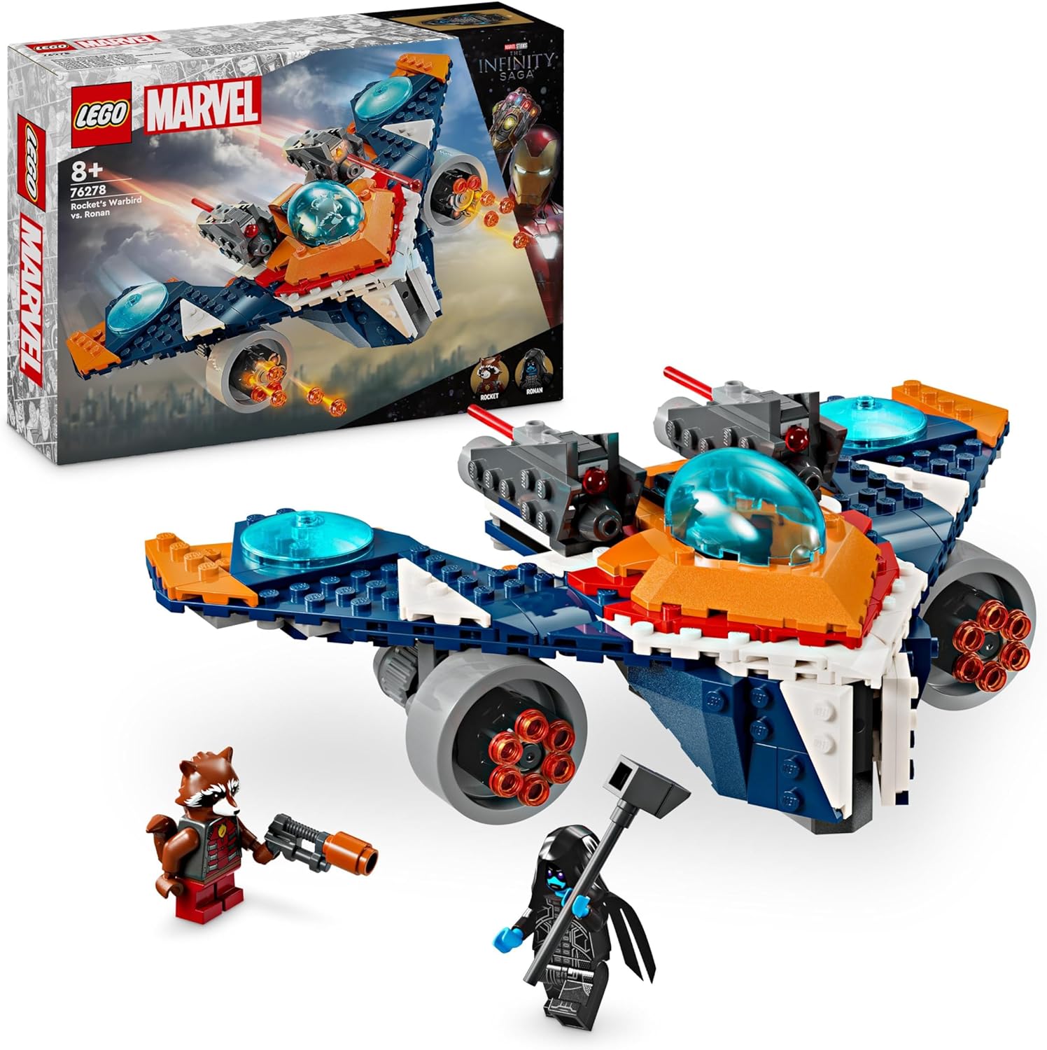 LEGO Marvel Rockets Spaceship vs. Ronan Set with Buildable Spaceship, Superhero Toy from Guardians of The Galaxy with Figures, Gift for Boys and Girls from 8 Years 76278