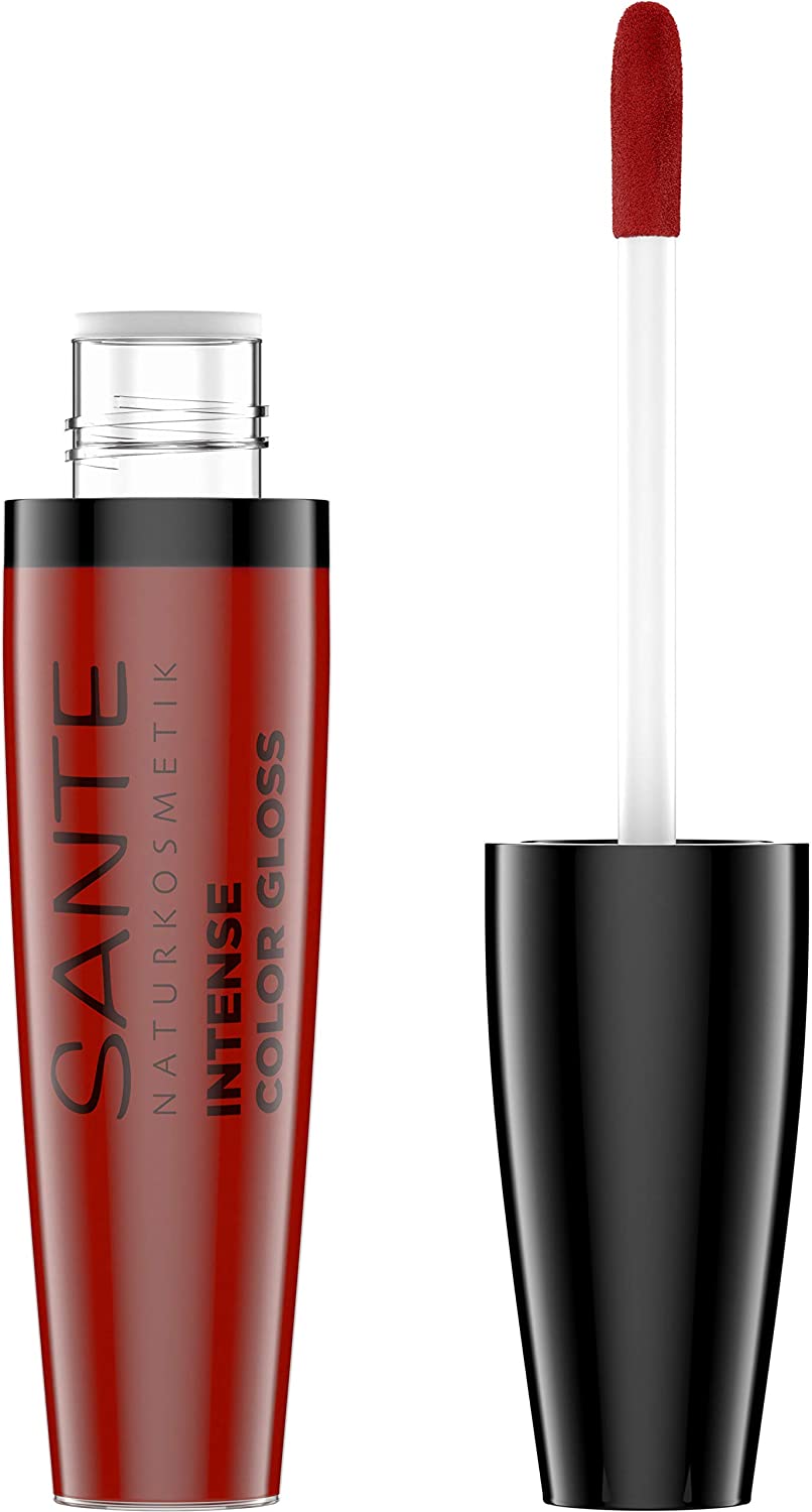 SANTE Naturkosmetik Intense Colour Gloss 06 Infinite Ruby Lip Gloss Effect Intense Colour Pigmentation with Organic Shea Butter Moisturising 9 ml, ‎06