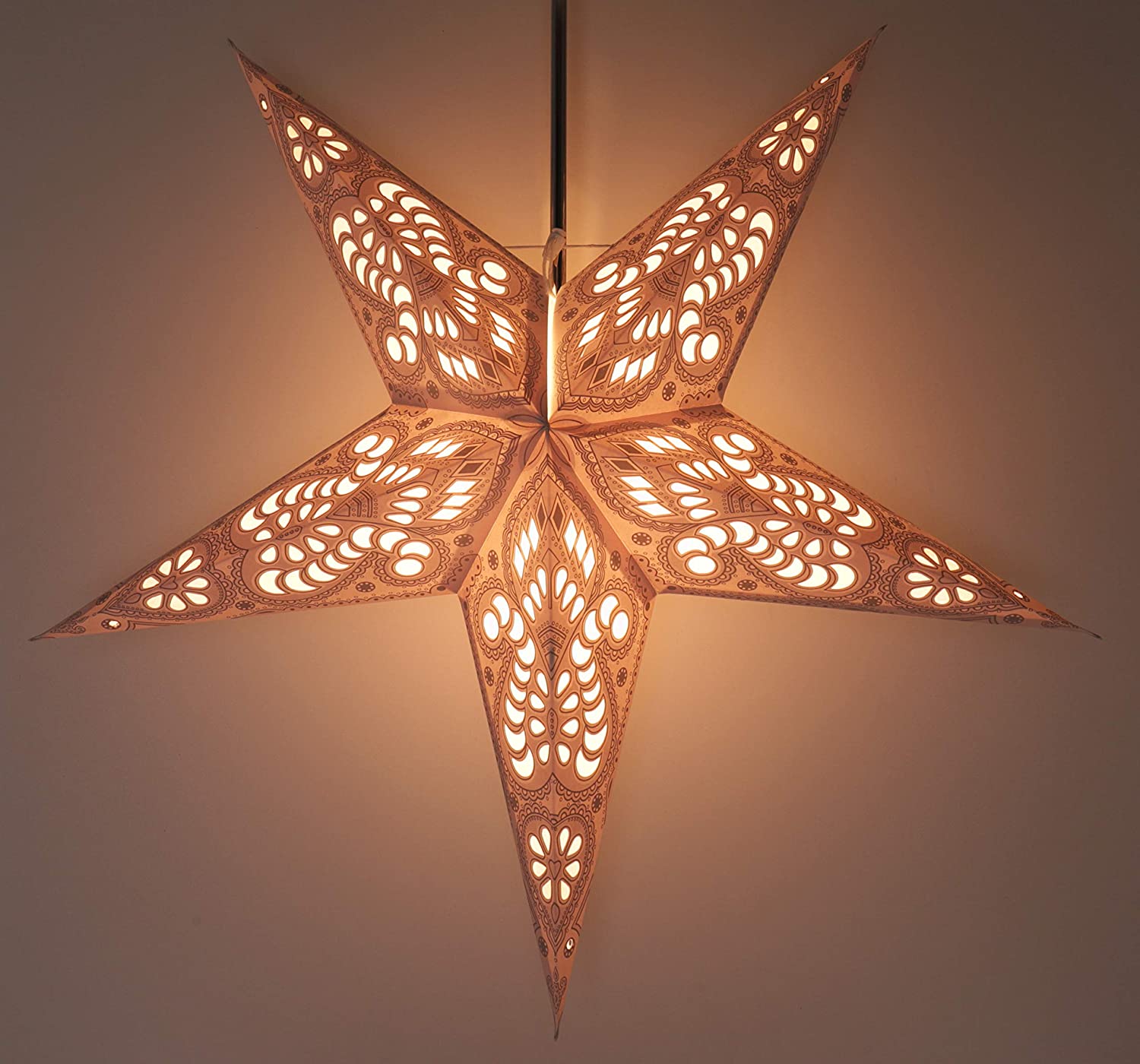 Guru-Shop Foldable Advent Luminous Paper Star, Christmas Star Silijan, Star Window Decoration, 5 Tips