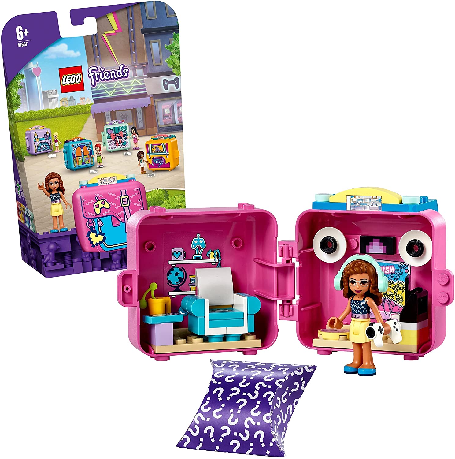 LEGO 41667 LEGO Friends Olivias Game Cube Children\'s Toy, Toy from 6 Years
