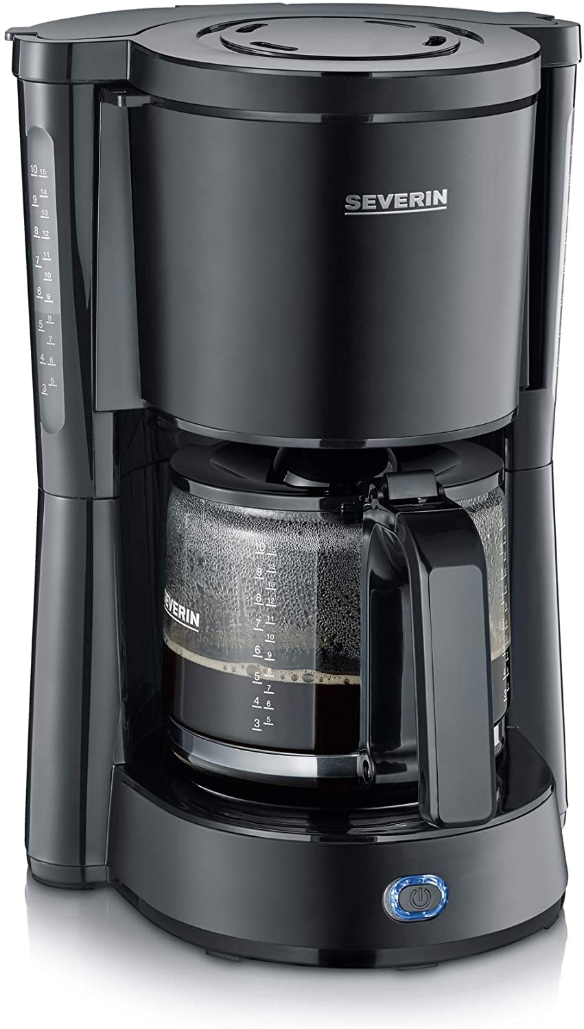 SEVERIN KA 9554 Coffee Machine Type 1000 Stainless Steel 1.25 Litres Matte Black