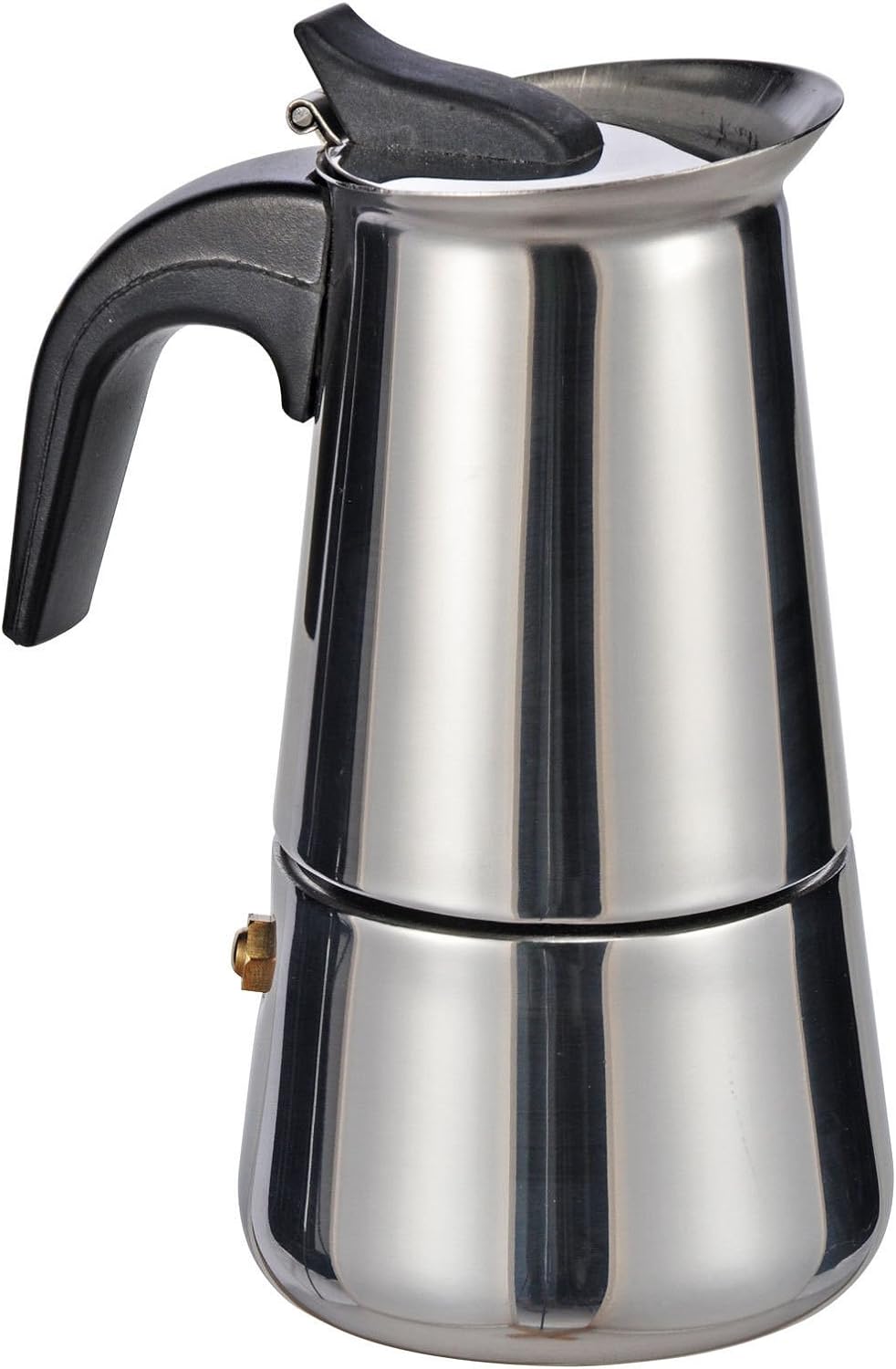 Budget International Stainless Steel Espresso Maker for 2 Cups Espresso with Plastic Handle 14072