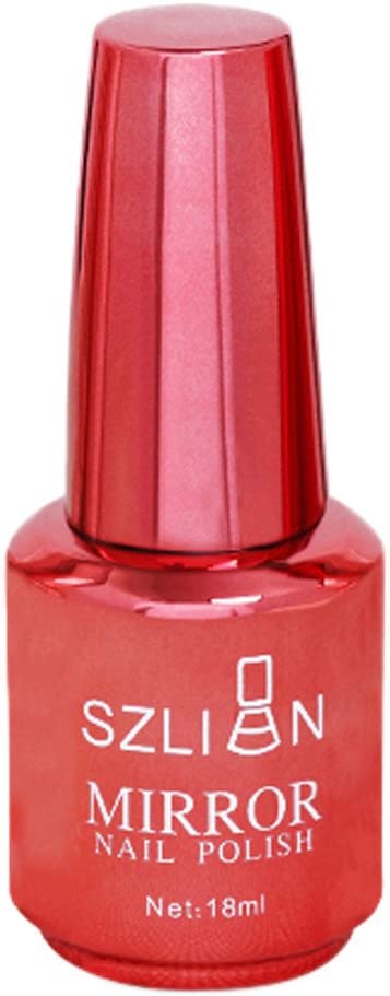 Donasty Metallic Nail Polish Magic Mirror Effect Polish Varnish 18 ml Acrylic Powder for and (01, One Size)