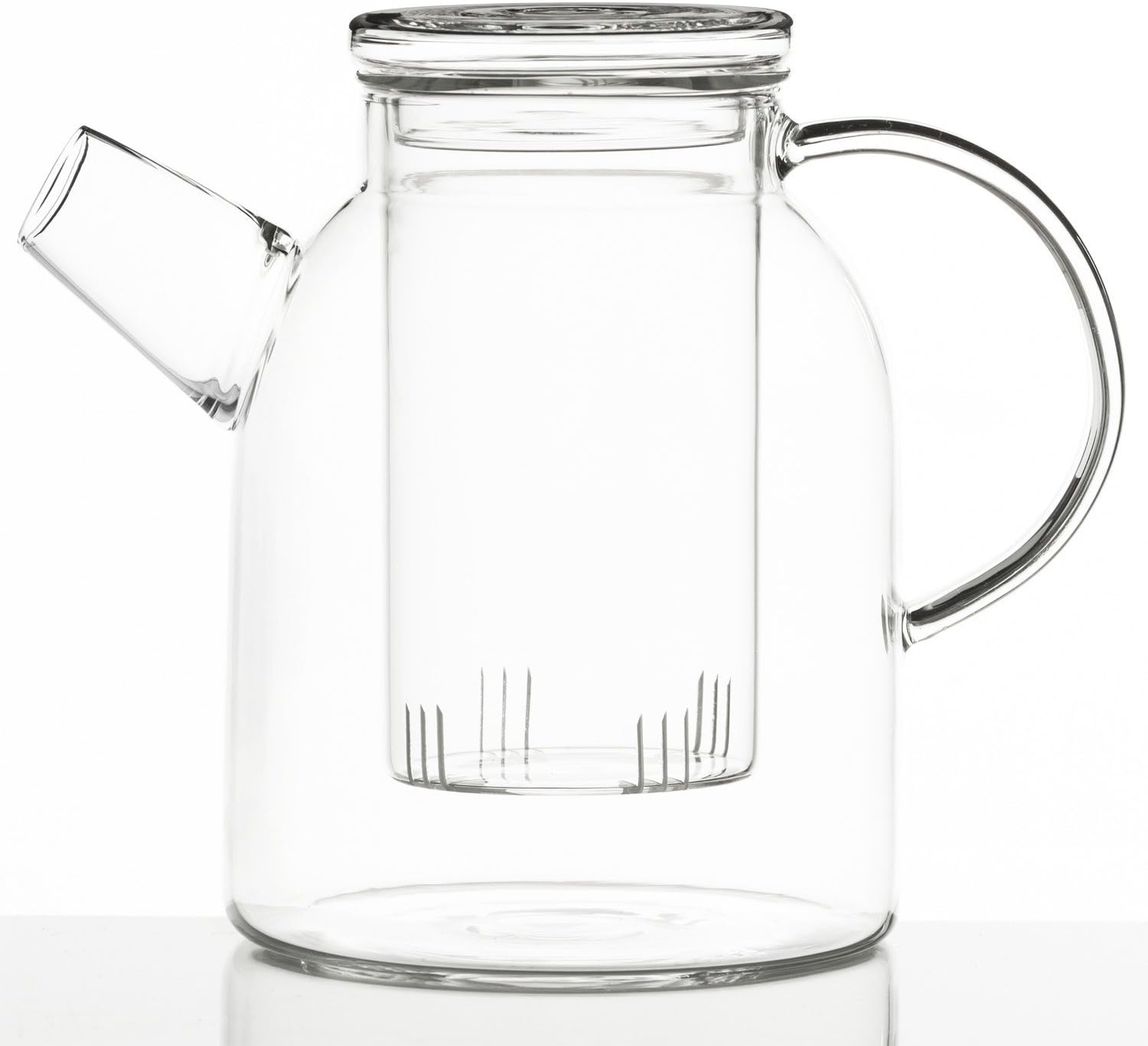 Dimono Mouth-Blown Teapot with Tea Filter & Tea Strainer Pot with Glass Filter Inert (1800 ml)