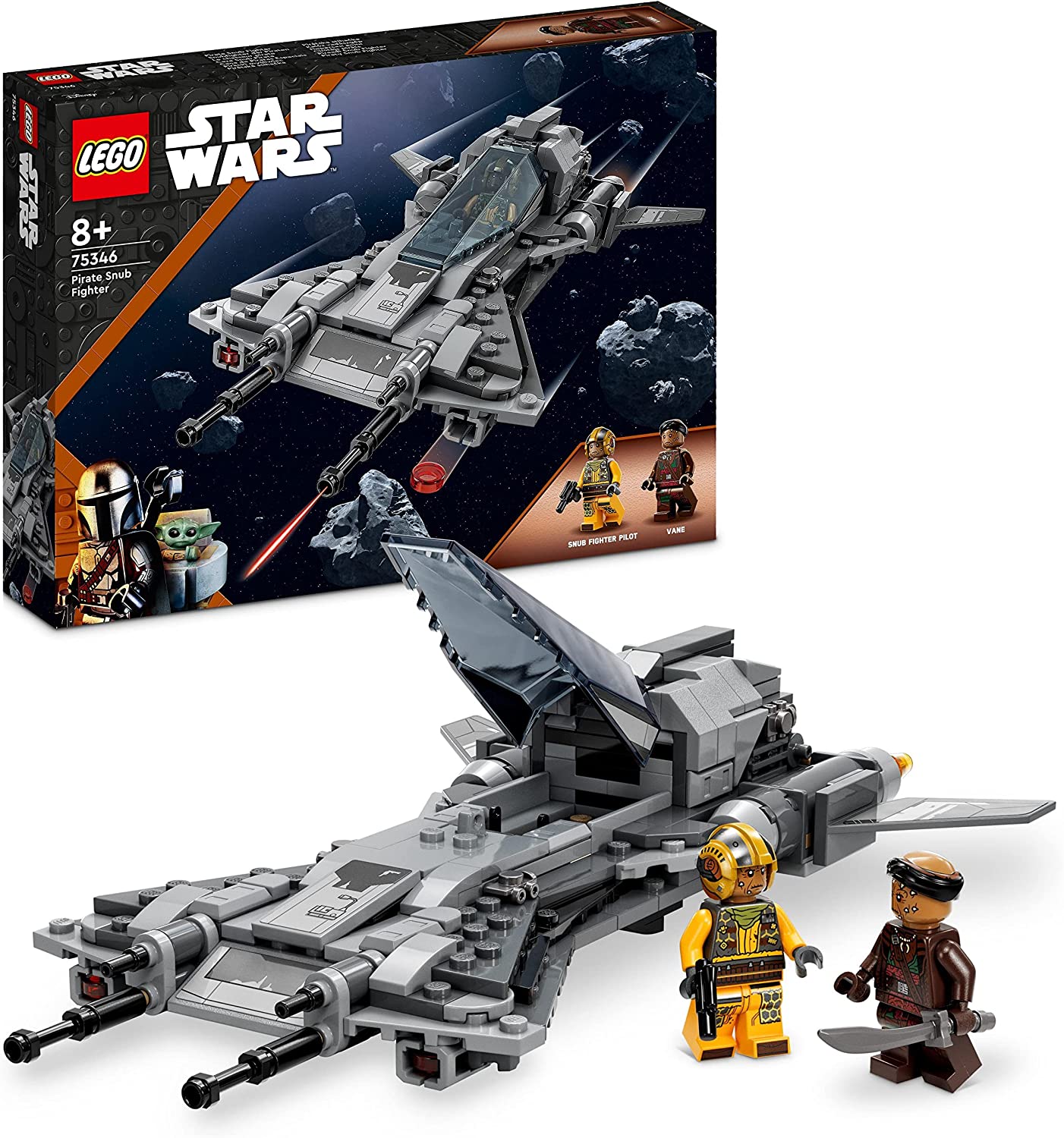 LEGO 75346 Star Wars Snubfighter of the Pirate Set, The Mandalorian Season 3 Toy for Building with Starfighter Model, Pilot and Vane Mini Figures, Collectible Gift for Children