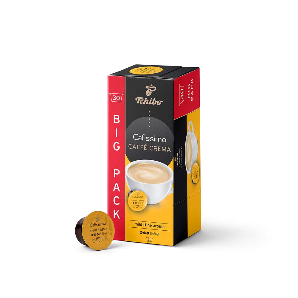 Tchibo Cafissimo storage box Caffè Crema mild coffee capsules, 30 pieces (coffee, mild with a gentle aroma), sustainably & fairly traded
