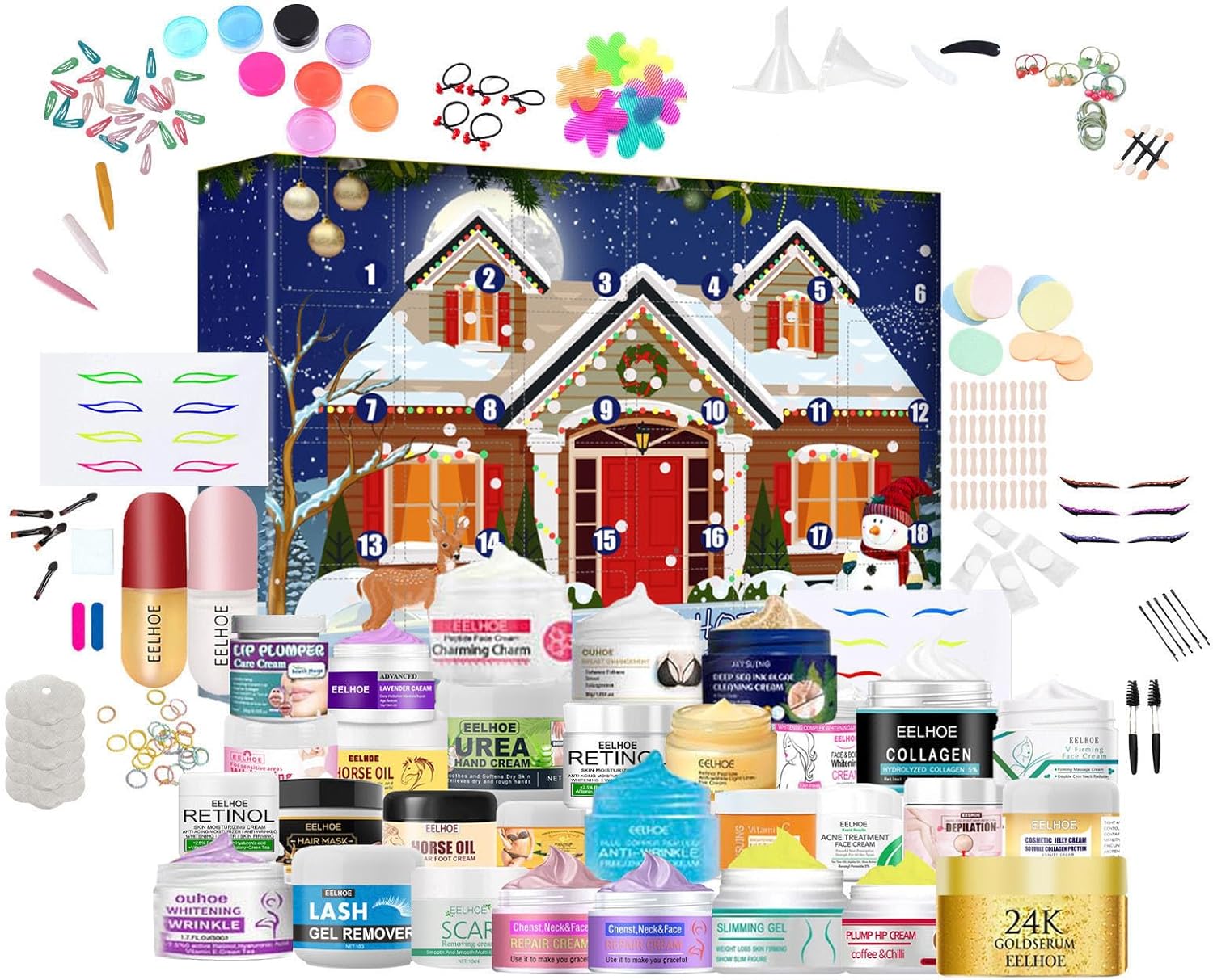 Skin Care Advent Calendar Women, Essence Advent Calendar 2024, Beauty Advent Calendar Women, 24 Gifts Care Christmas Calendar, Beauty Skin Care (D)