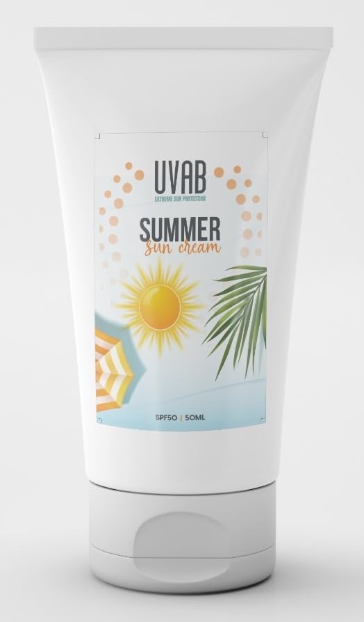 UVAB SPF25+ 50ml Summer Sports Face Sun Cream Sweat Resistant Sun Protection with Moisture Factor 25+ for High Protection of Face and Neck