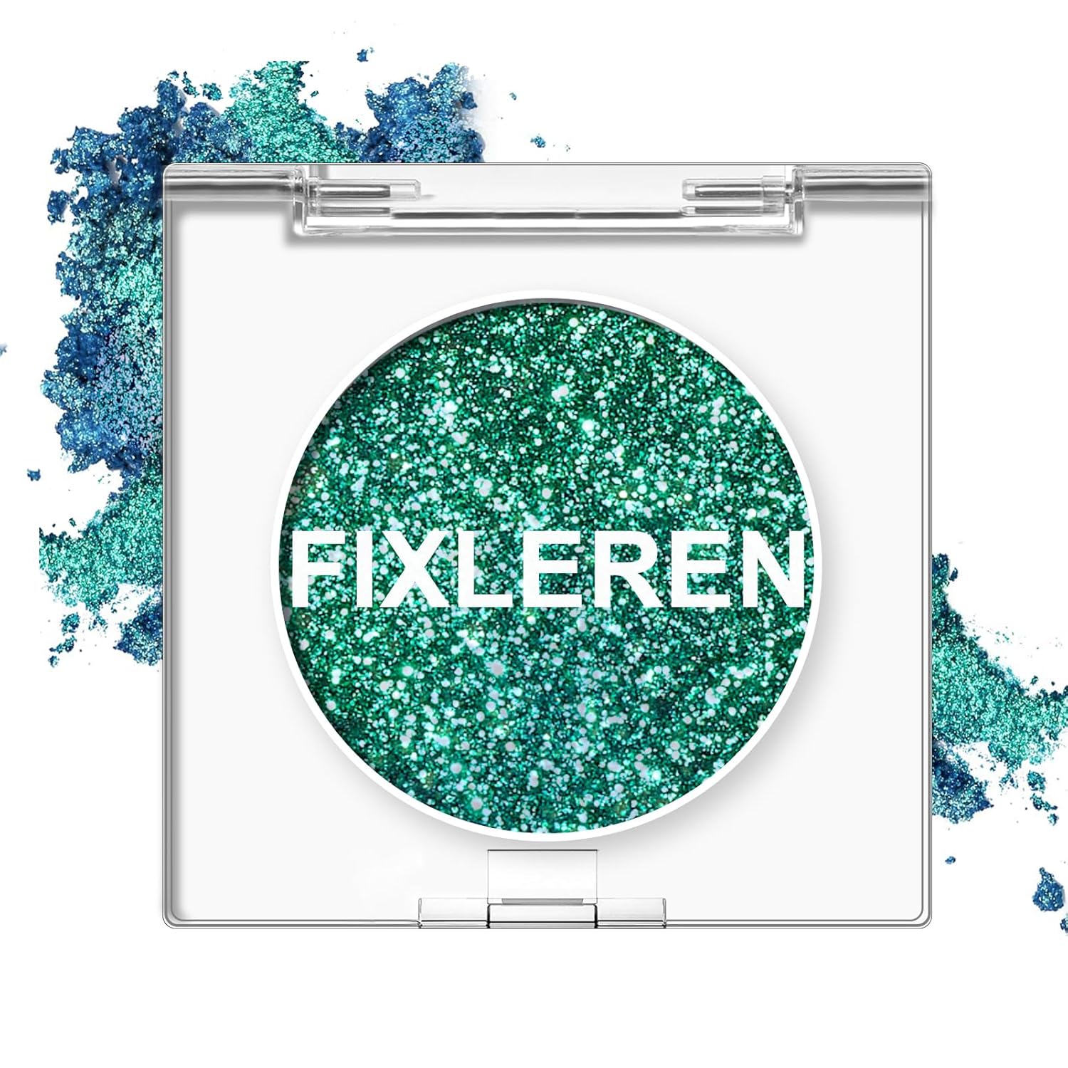 Fixleren Glitter Chameleon Eyeshadow Makeup Palette, Highlighting Eyeshadow, Metallic Changing Long-Lasting Holographic Glitter Multichrome Eyeshadow, Stage/Party Makeup (Green)