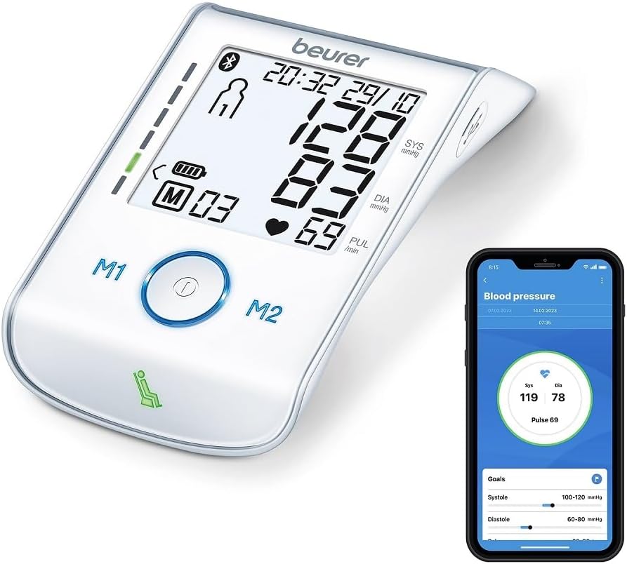 Beurer BM 85 Digital Upper Arm Blood Pressure Monitor with Large Cuff 658.03 Rest Indicator and App
