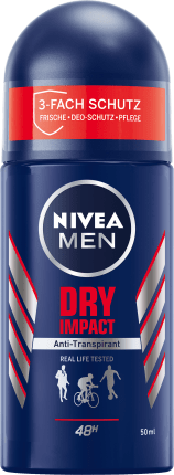 NIVEA MEN Deodorant Roll On Antiperspirant Dry Impact, 50 ml