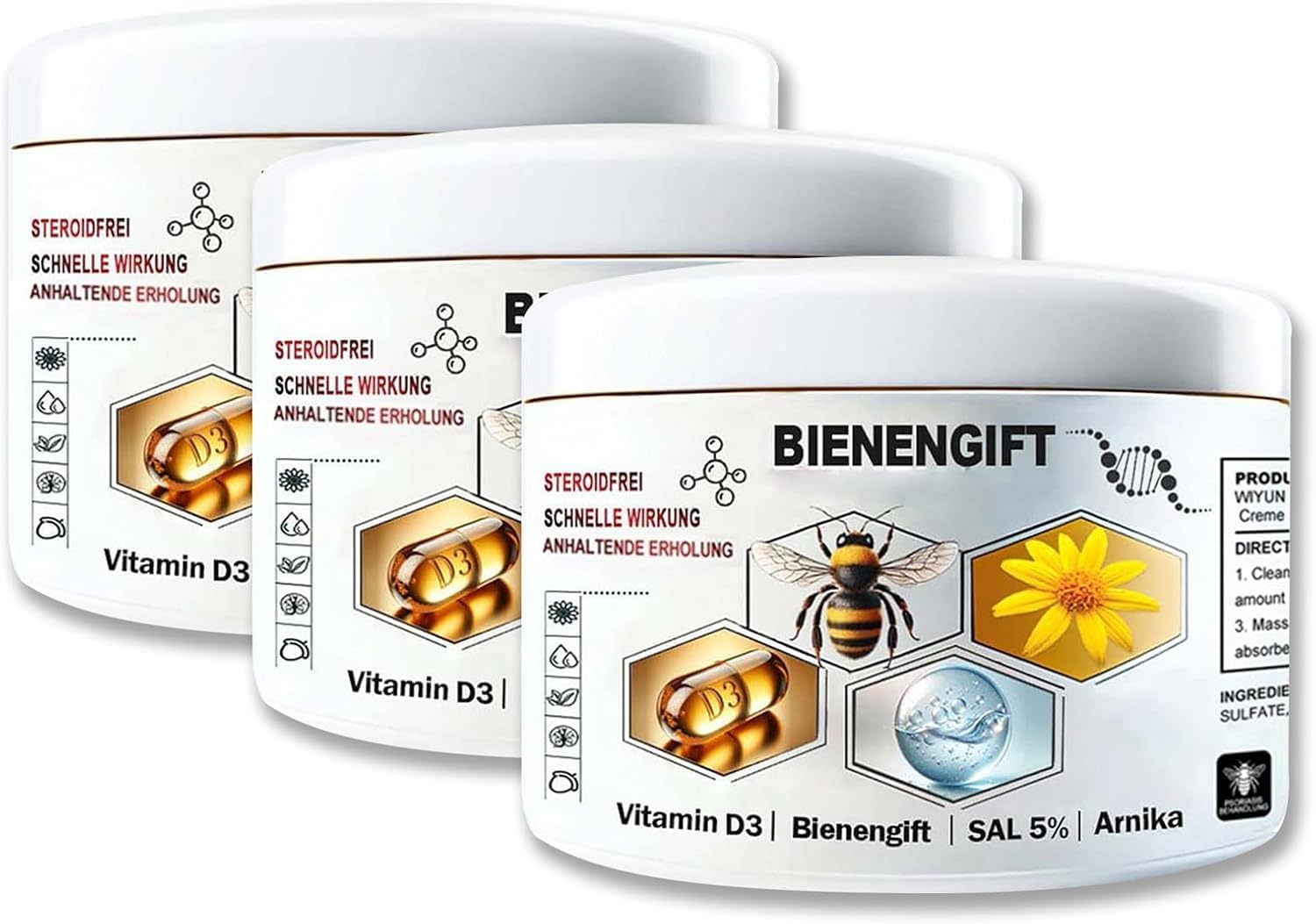 Bee Venom Ointment, Bee Venom Skin Care Cream, Bee Venom Ointment (3 Pieces, 30 g)