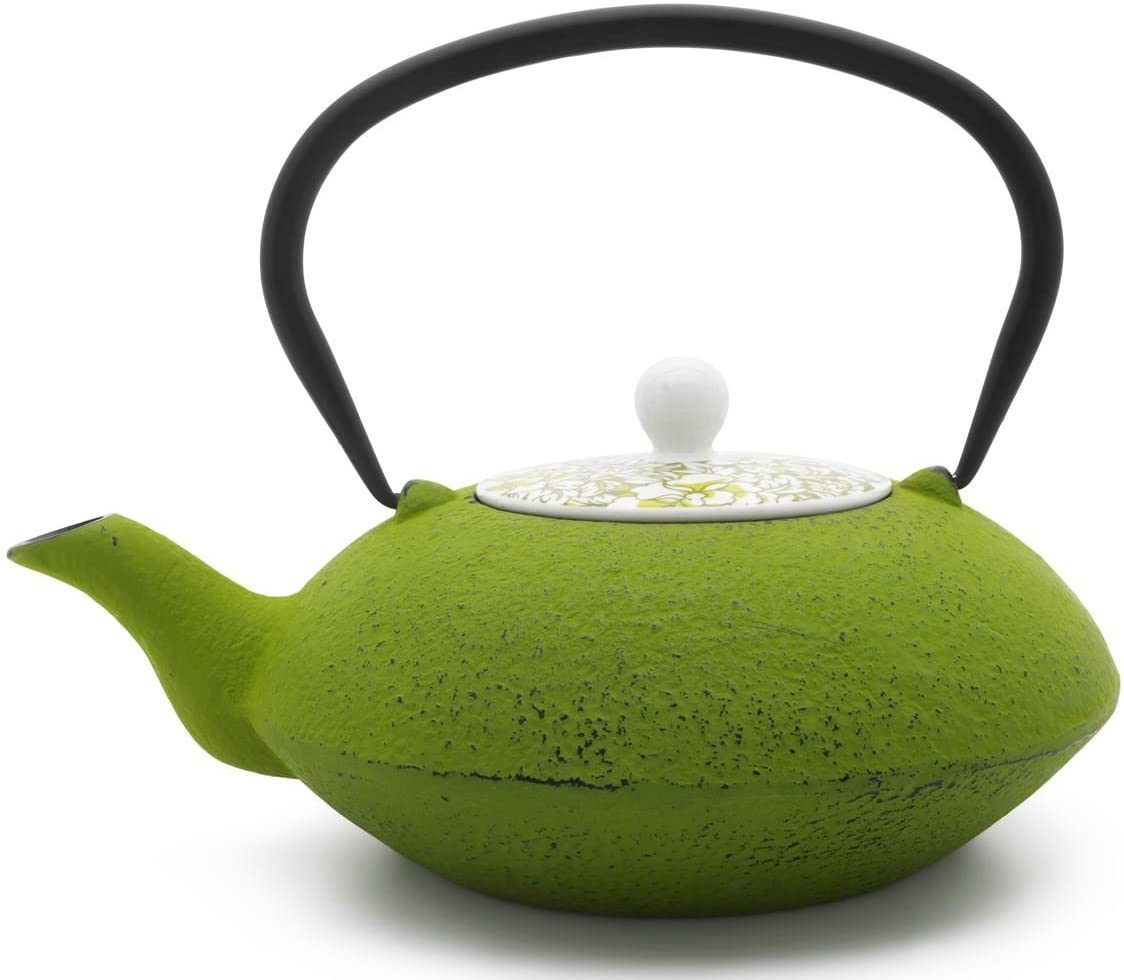 Bredemeijer Teapot Asian Cast Iron Green 1.2 Litre Porcelain Lid