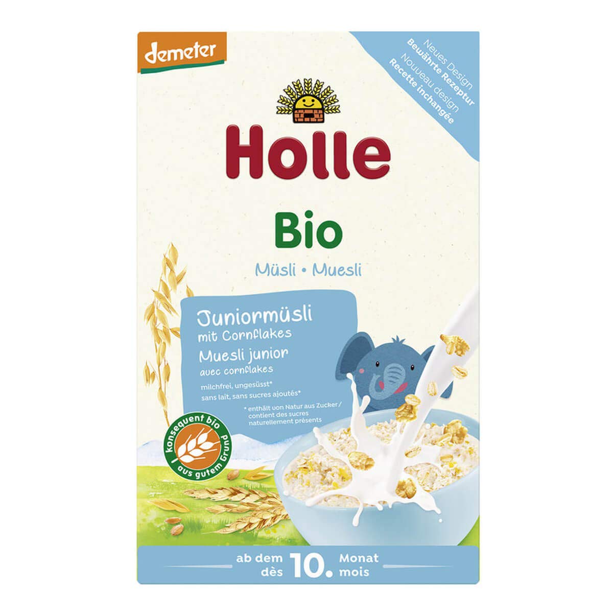 Holle - Bio-Müsli Juniormüsli Mehrkorn mit Cornflakes - 0,25 kg - 8er Pack