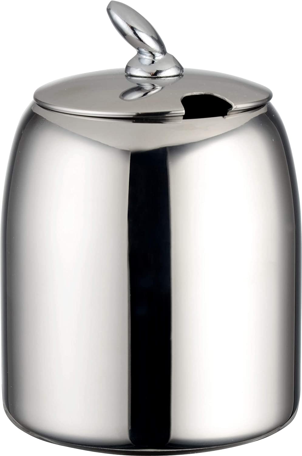 Cafe Ole Café Olé CHS-012 Chatsworth Sugar Box with Unique Lid Made of High Quality 18/10 Stainless Steel - High Gloss Polish, 12oz, 0.34L, Storage, Sugar Accessories, Stainless Steel