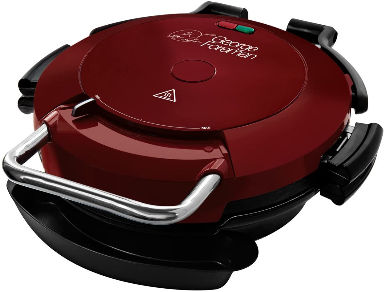 GEORGE FOREMAN 24640 56 Entertaining 360 ° Fitness Extra Large Grill Grill Surface. Diameter 30 cm Pizza Baking Tray, Red/Black
