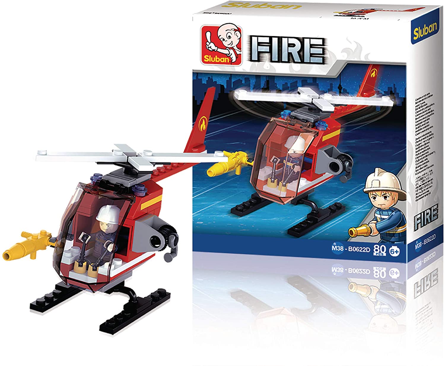 Sluban Building Blocks Fire Series Helicopter [M38 B0622D]