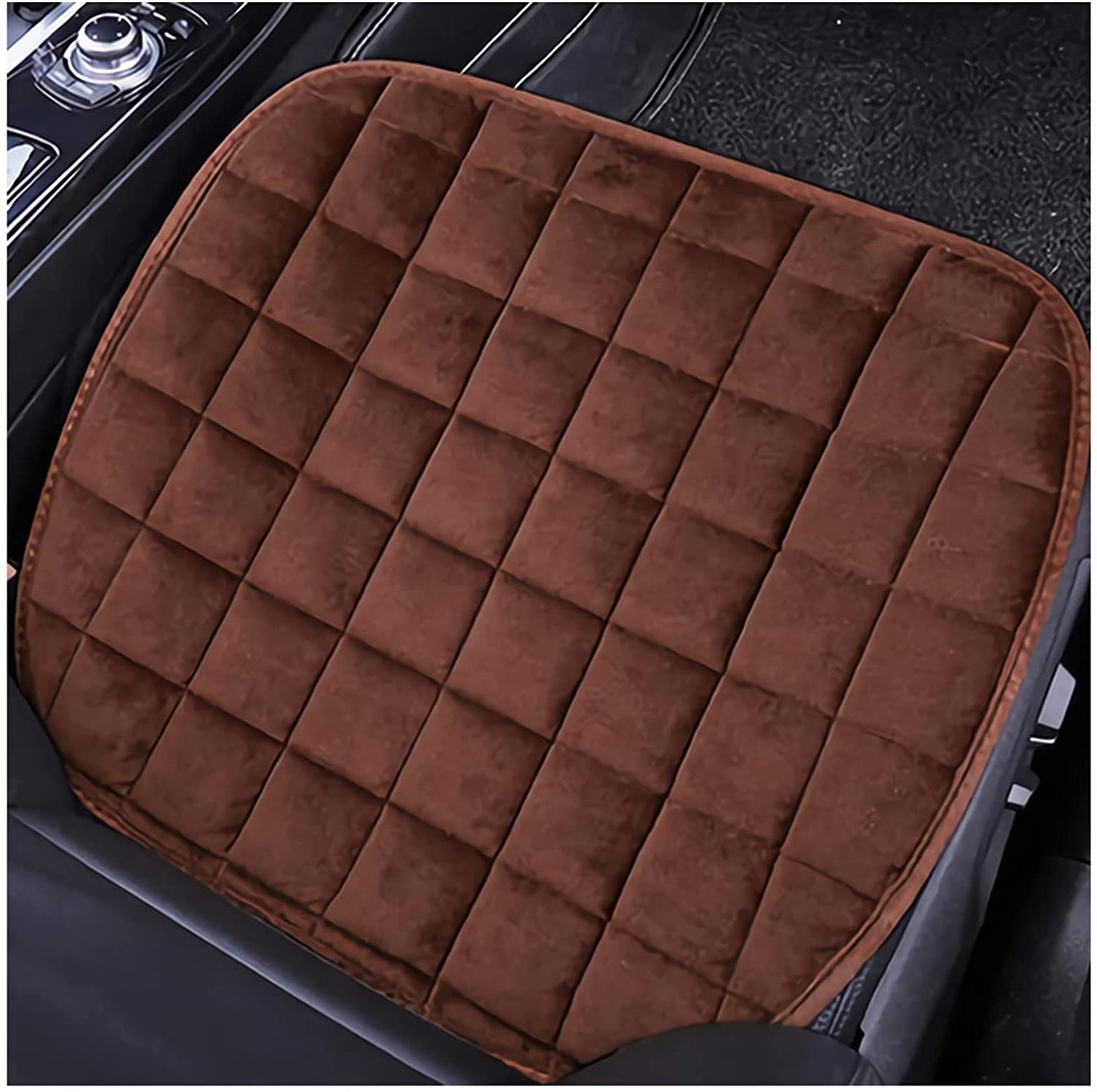 bamutech Seat Cushion Car Seat Cover Fit Truck SUV Van Front Rear Flake Cloth Cushion Non-Slip Winter Car Protector Mat Pad Keep Warm Universal Seat Cushion Chair (Size : Brown Front 1)