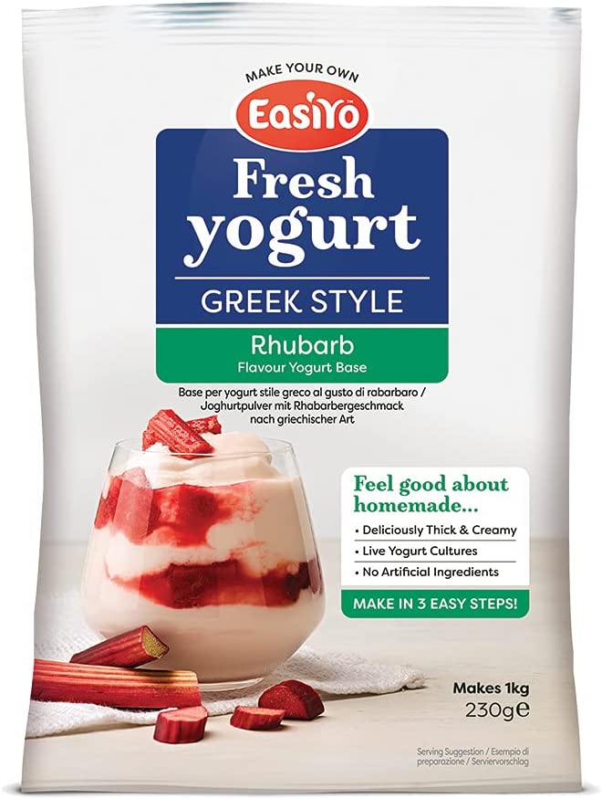 EasiYO Greek Style Rhubarb Yogurt Mix 1 x 230g Sachet