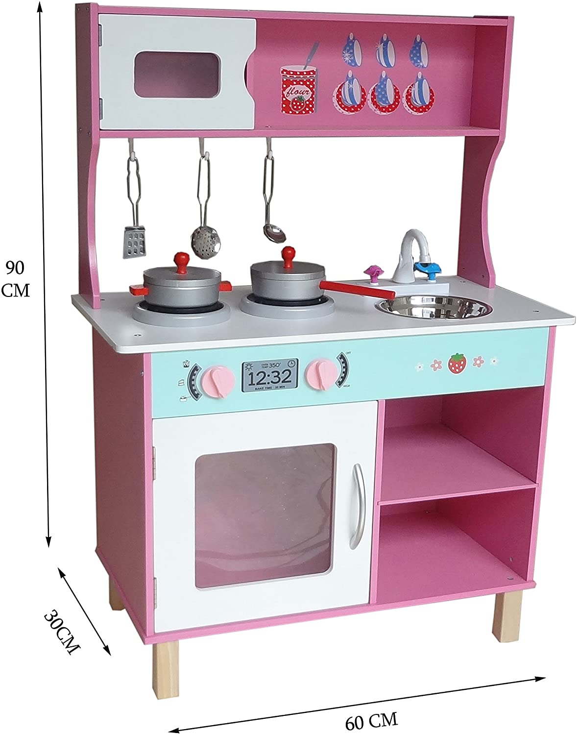 Bebe Style Wk Lm902 8Pink Kiddi Style Large Modern Children & Play Kitchen 