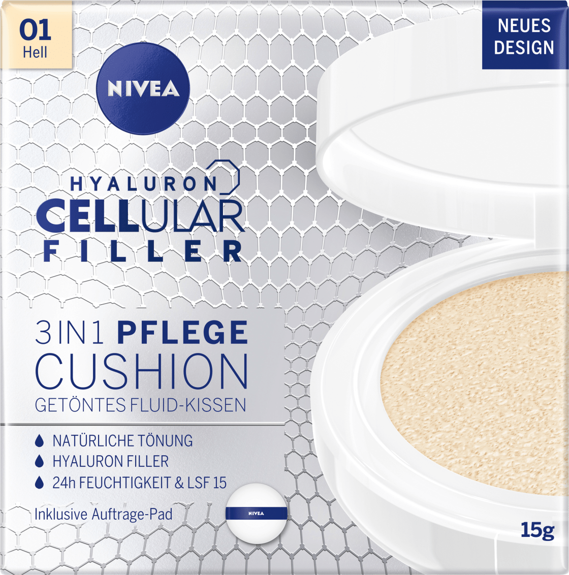 Fluid Tinted 3In1 Cushion Hyaluron Cellular Filler, Light, 15 G