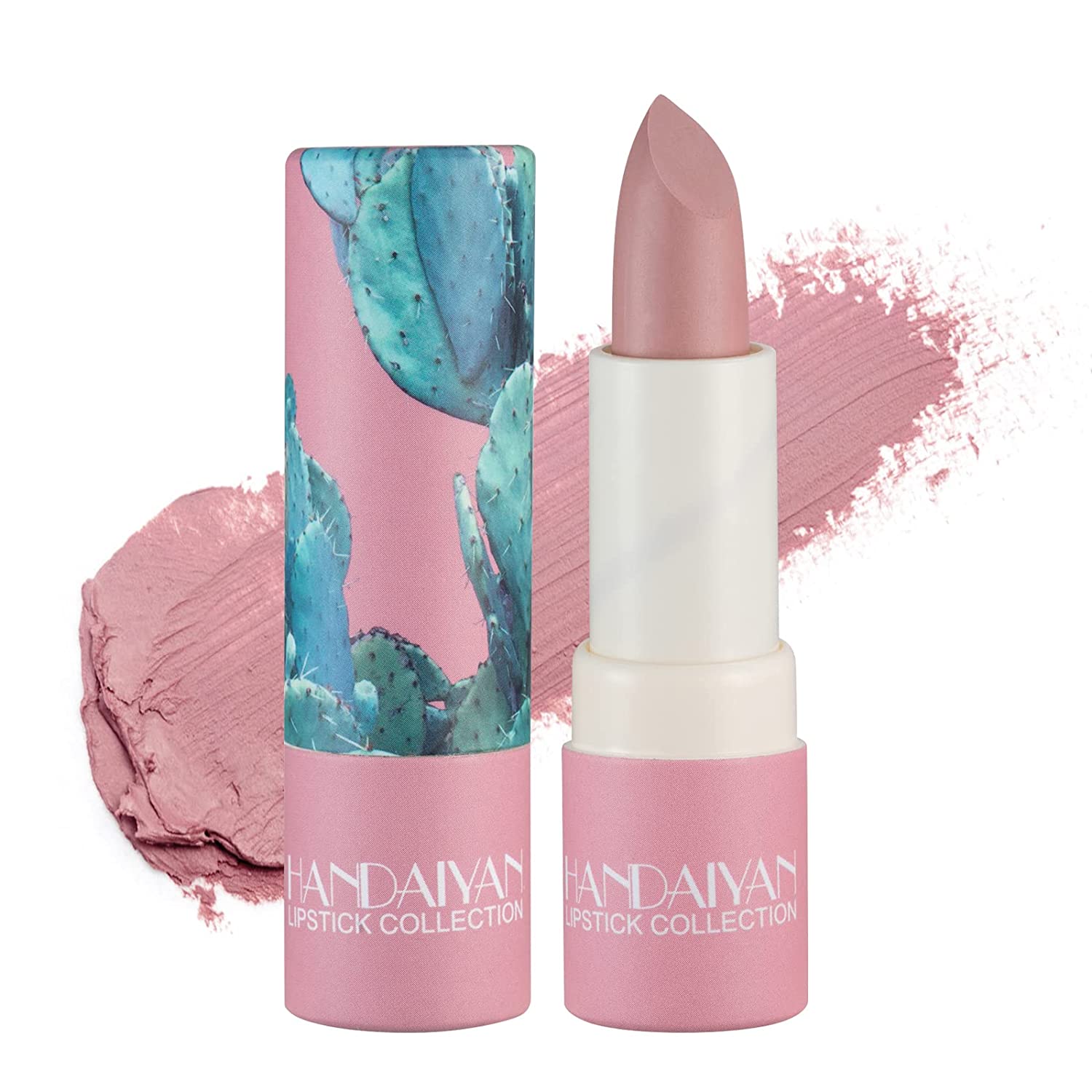 anglicolor HANDAIYAN Moisturising Matte Lipstick Nude Moisturising Cream Smooth Lipstick Highly Pigmented Velvet Mist Lipstick Make-Up Cruelty Free (#03 Pink), pink ‎#03