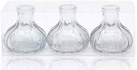Sandra Rich GmbH Sandra Rich. Glass vase bottle strips. 3 small bottles approx. 7 x 7 cm. Clear natural 1167-99