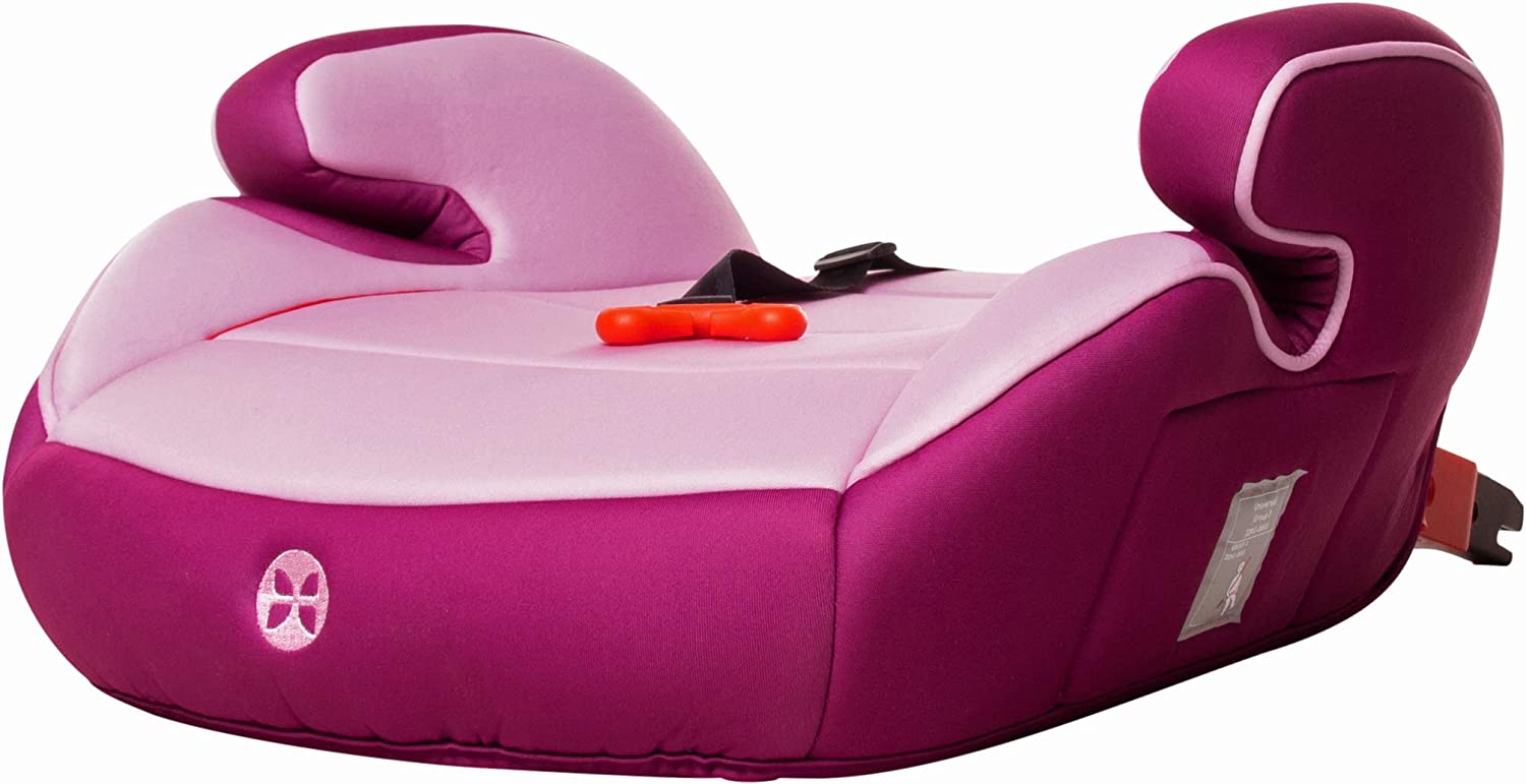 Booster Seat 15-36 kg Baby Flower Booster Seat Booster Isofix and Gurtfix Pink, Group 2/3 (3-12 Years), ECE R44/04 Booster Seat for Children