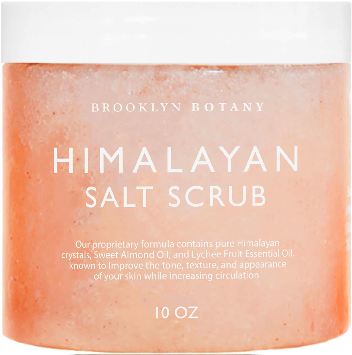Brooklyn Botany Himalayan Salt Scrub Body Scrub and Foot Scrub Natural Exfoliating Moisturizes with Sweet Almond Oil Removes Dead Skin Great Gift for Women 10 oz