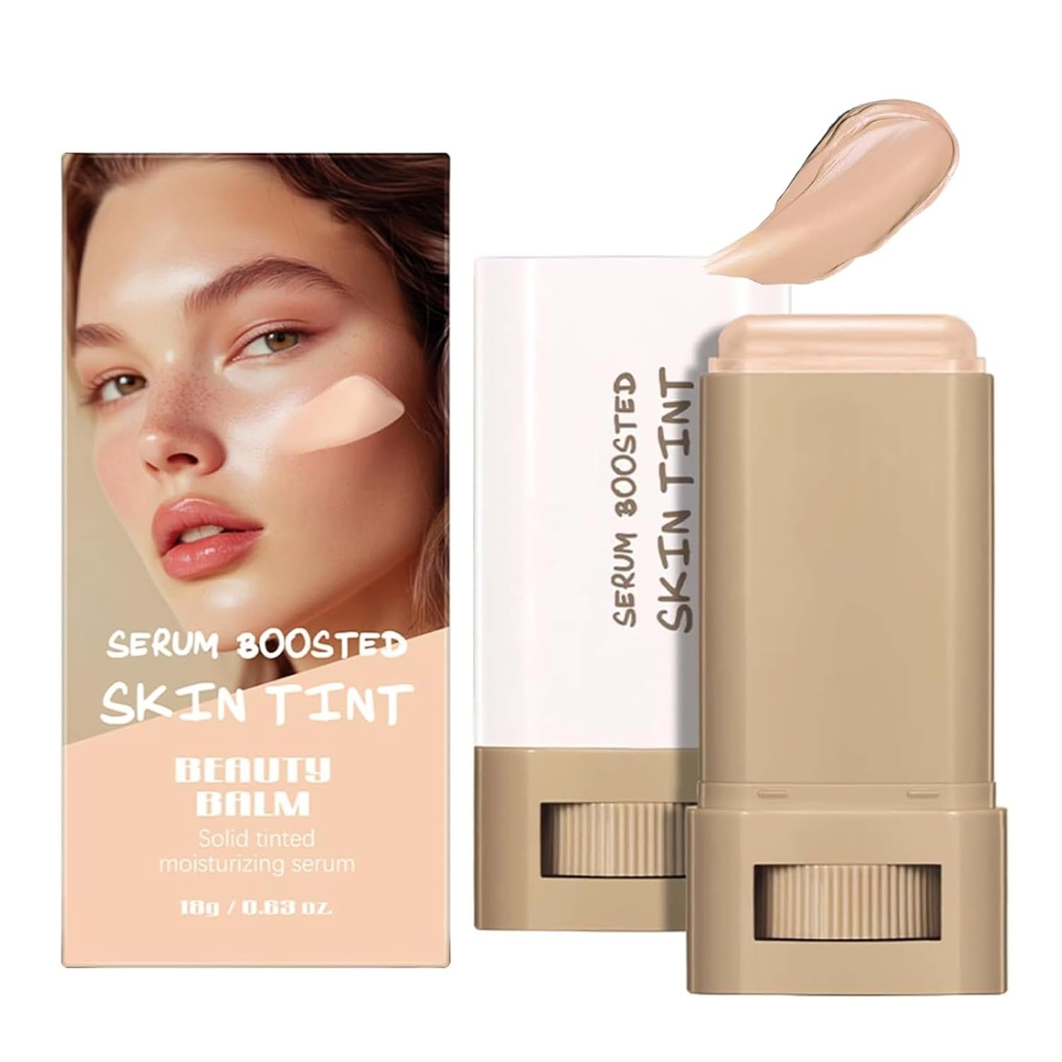 Confidita\'s Serum Boosted Skin Tint Balm, Foundation Stick Beauty Balm Serum Boosted Skin Ink, Conceale & Smooths Full Coverage Concealer, Natural Finish Makeup, for Women (#04, 1)