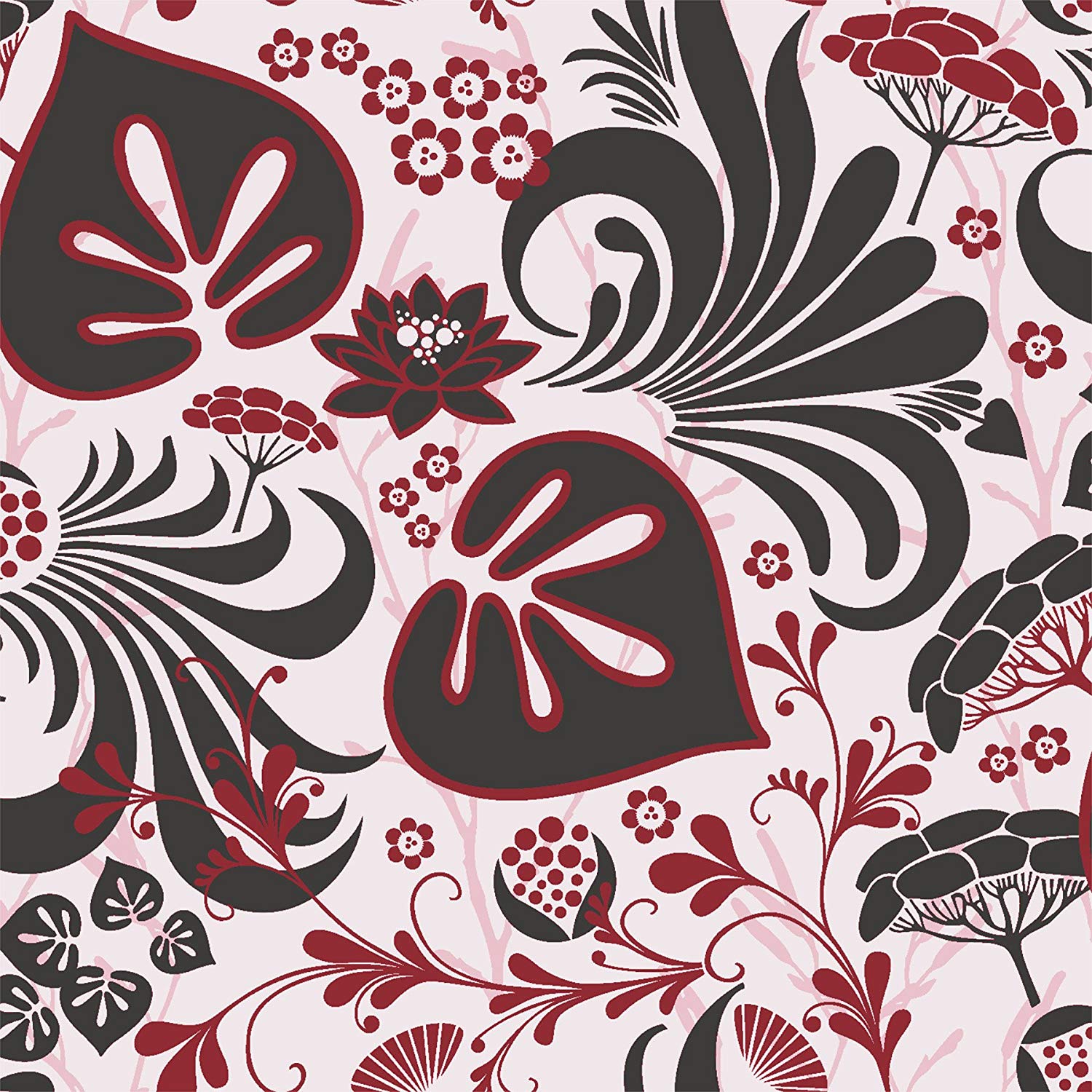 Hanna Werning 1317 Non-Woven Wallpaper with Flower Design Black Red White