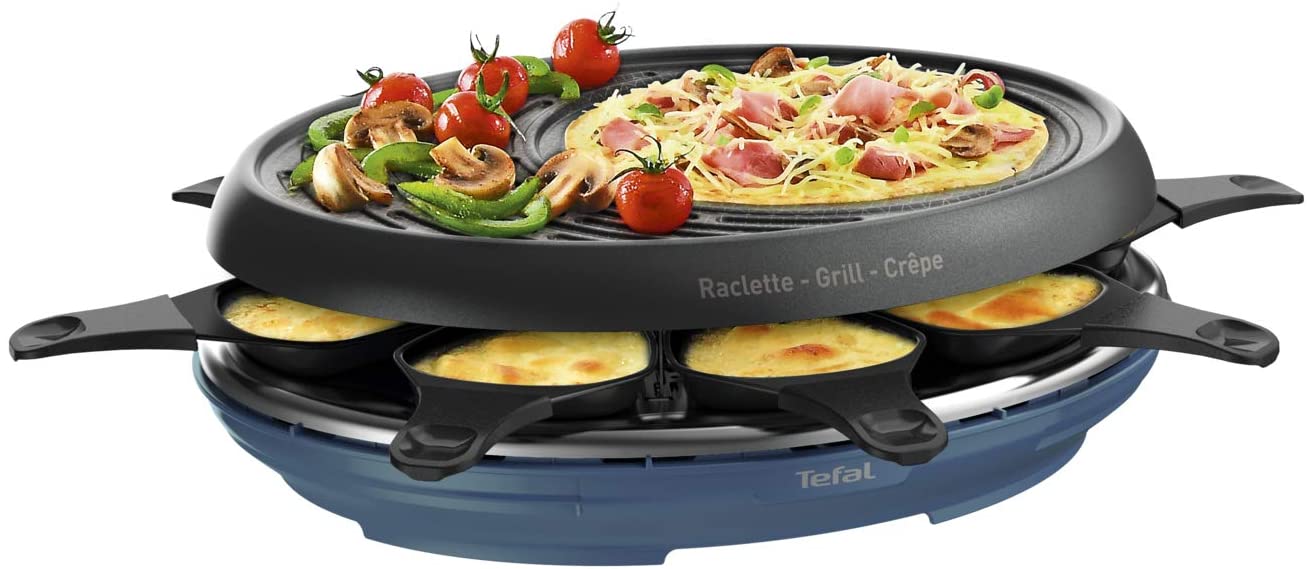 Tefal Raclette Colormania 3-in-1 Raclette and Crepe Grill, Non-Stick Coatin