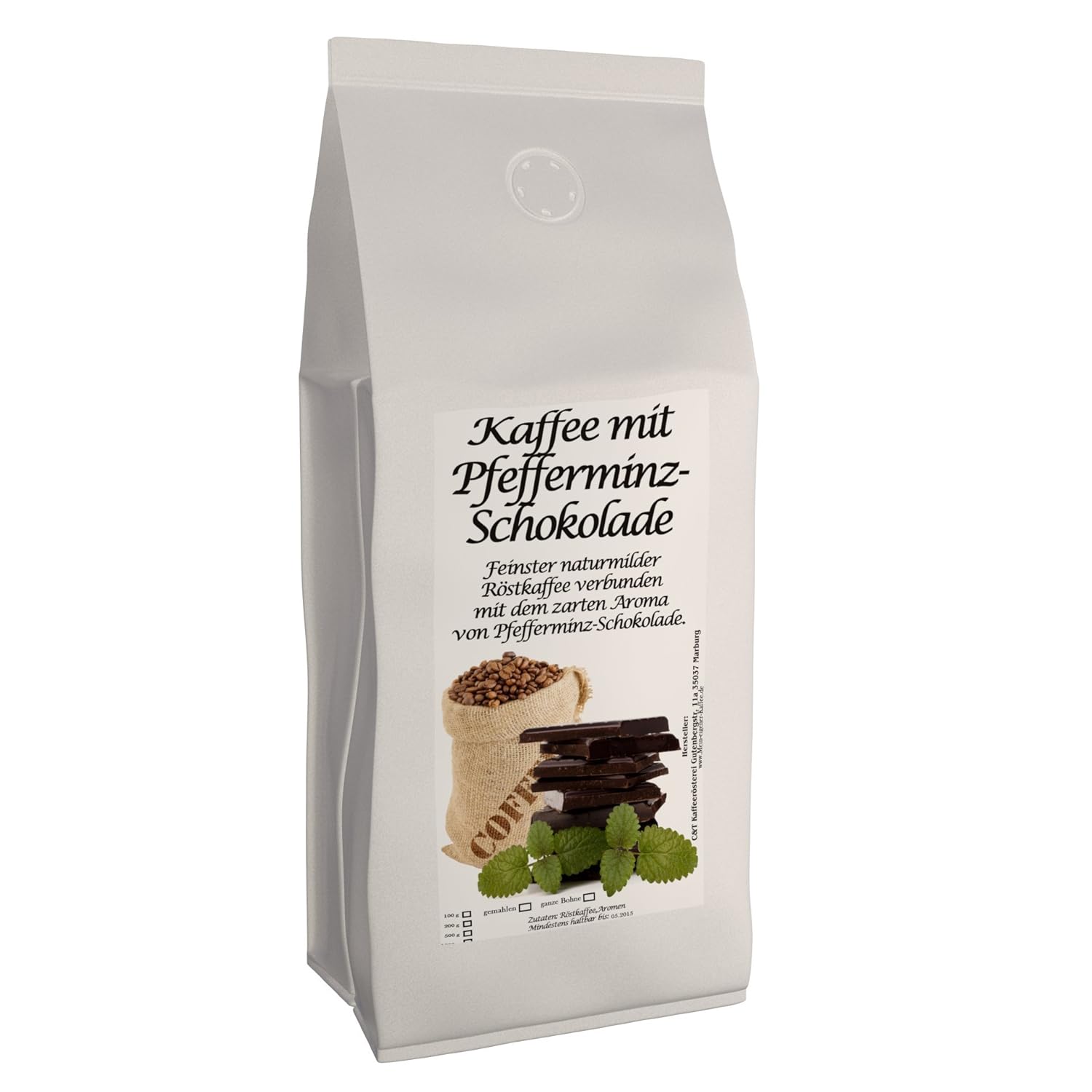 Flavored Coffee (Peppermint Chocolate, 1000g) Whole Bean