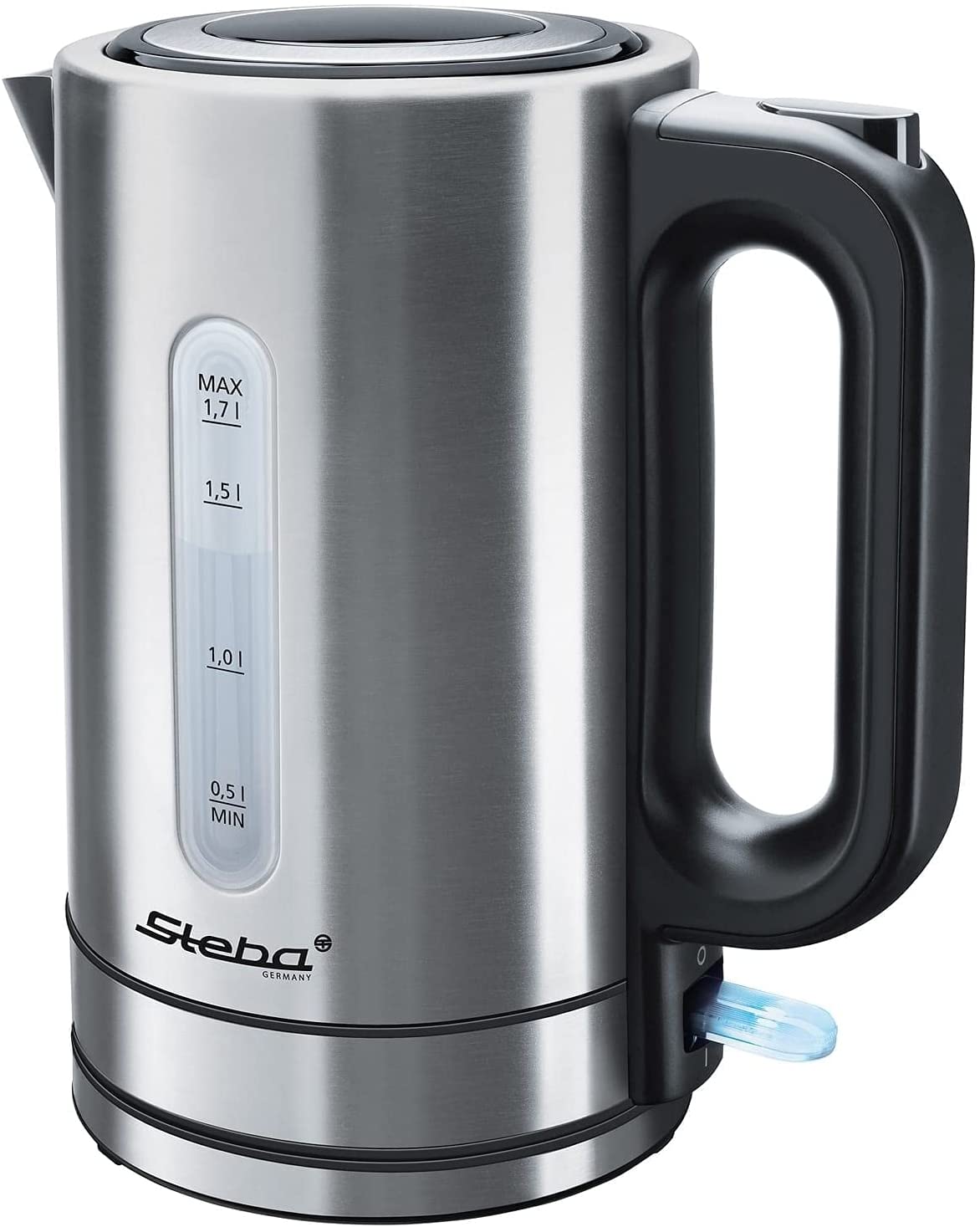 Steba WK 20 kettles (stainless steel), 1.7 litre capacity, easy lid opening at the touch of a button, water level indicator, easy to clean, automatic switch-off