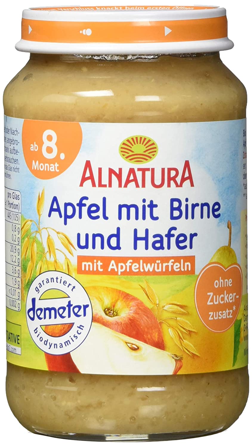 Alnatura Obst Apfel, Birne Hafer, 190 g