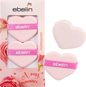 Powder puff heart shape A rosy Romance, 1 pc