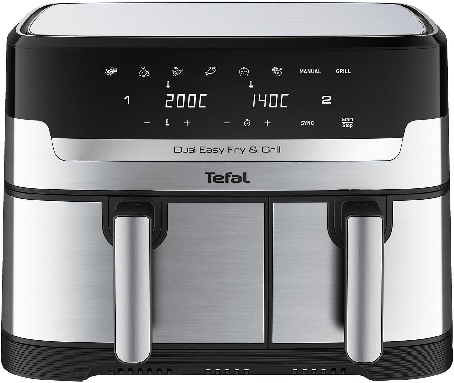 Tefal EY905D Easy Fry&Grill Double Hot Air Fryer 8.3 L 2700W Grill Function