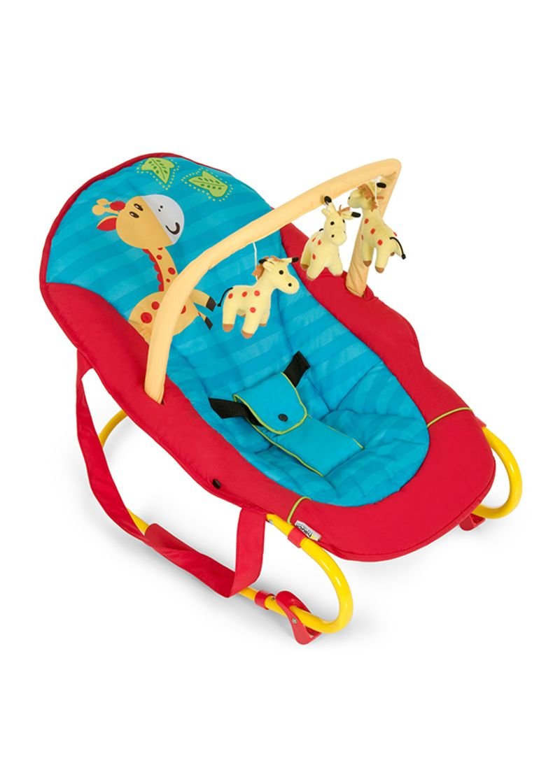 Hauck Bungee Deluxe baby bouncer from birth up to 9 kg with rocking function, play arch, adjustable backrest, safety belt, handles, tip-proof, portable - multicolored