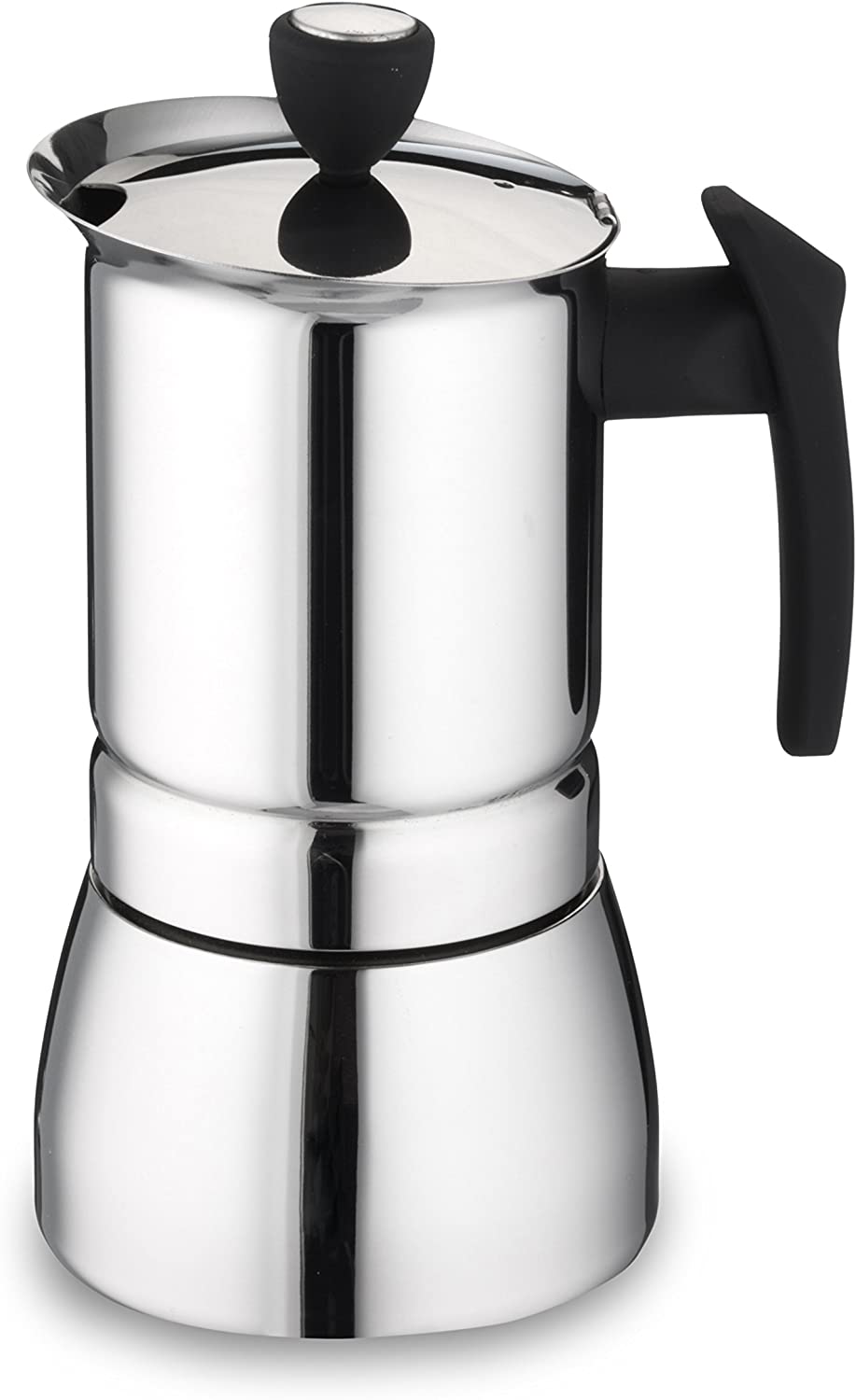 Cafe Ole by Grunwerg Italian Style Stainless Steel Espresso Coffee Maker, Stainless Steel, Silver, 4 Cup
