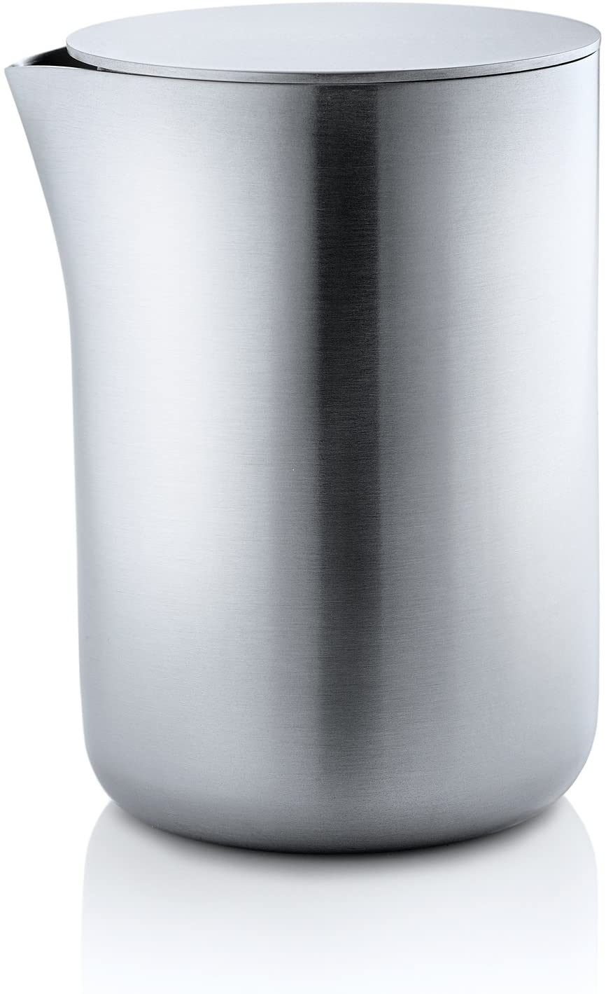 Blomus 63620 Milk Jug with Stainless Steel Lid Basic + 63610 Basic, stainless steel matt, 10 x 17 cm