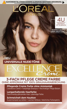 L\'ORÉAL PARIS  EXCELLENCE CREME Hair Color Nude Universal Medium Brown 4U, 1 pc