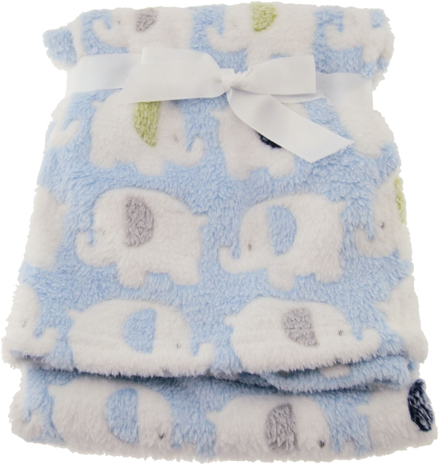 Bieco 04004114 Baby Cuddle Set with Cuddle Blanket and Plush Sheep, Comforter Set with White Blanket with Blue Spots and Soft Toy Sheep for Babies from 3 m + Blue