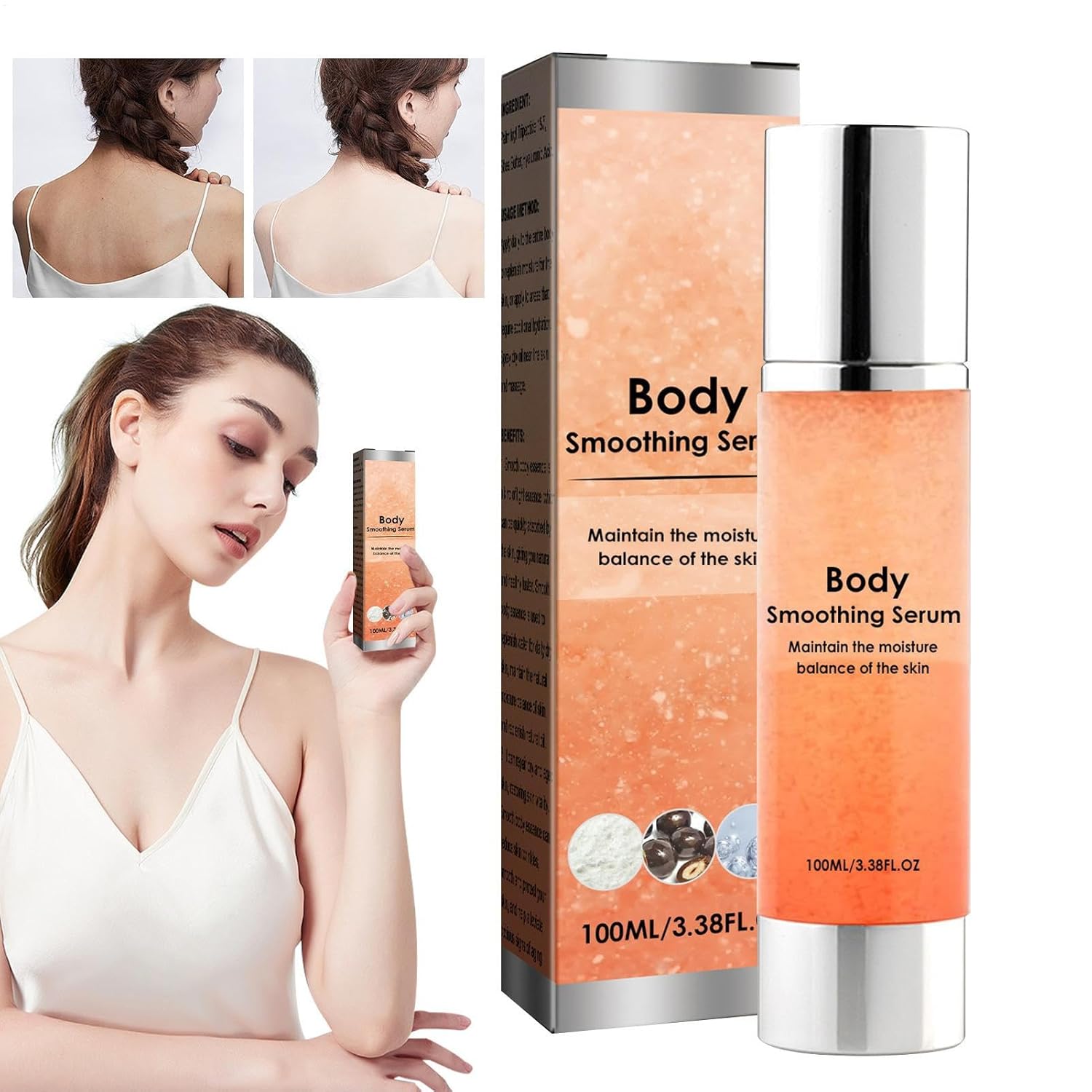 Body Smoothing, Firming Skin Care Solution, 1.26 x 1.26 x 6.06 Inch Natural Skin Soothing Moisturising Body Liquid for Women and Girls, Quick Absorption, Hydrating