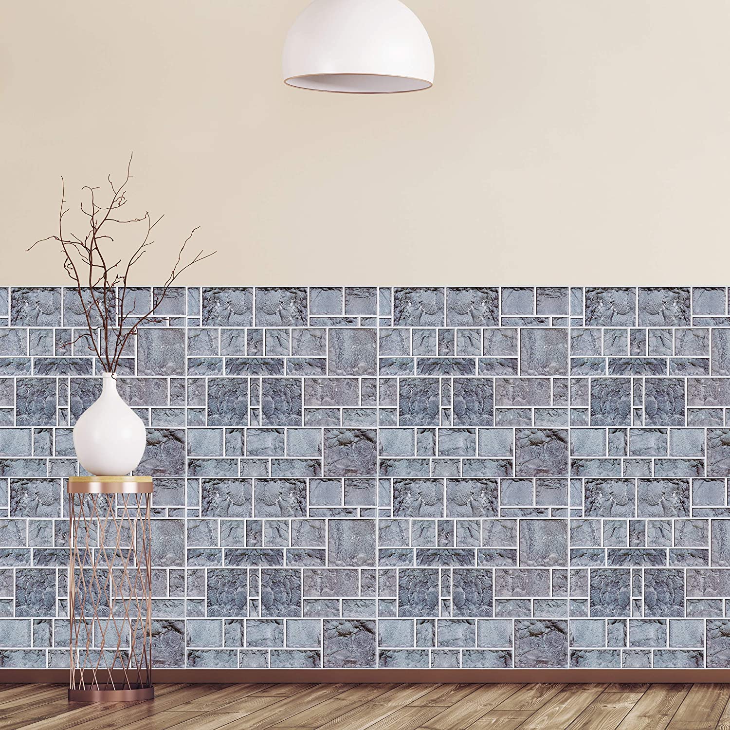 Relaxdays Self-Adhesive Wall Panels, Decorative Stone Look, 3D Panels, Pvc 