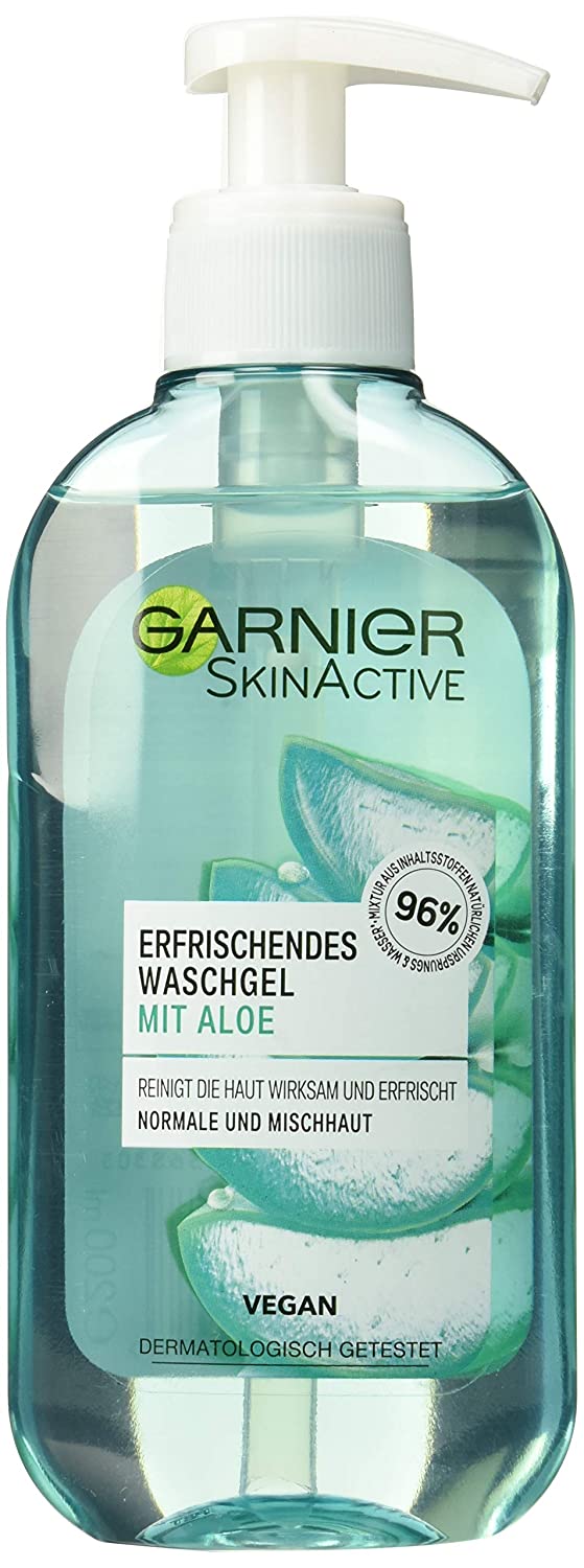 Garnier SkinActive Wash Gel with Aloe Extract Normal and Combination Skin Pack of 2 x 200 ml