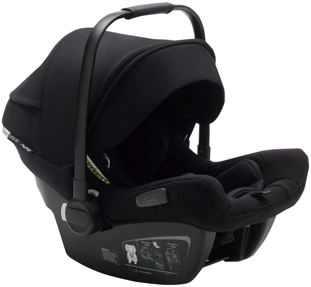 Bugaboo Turtle Air by Nuna in Black, Comfortable Car Seat for Babies and Toddlers, Ultra Light, Safe and Practical with Sun Canopy and Peephole
