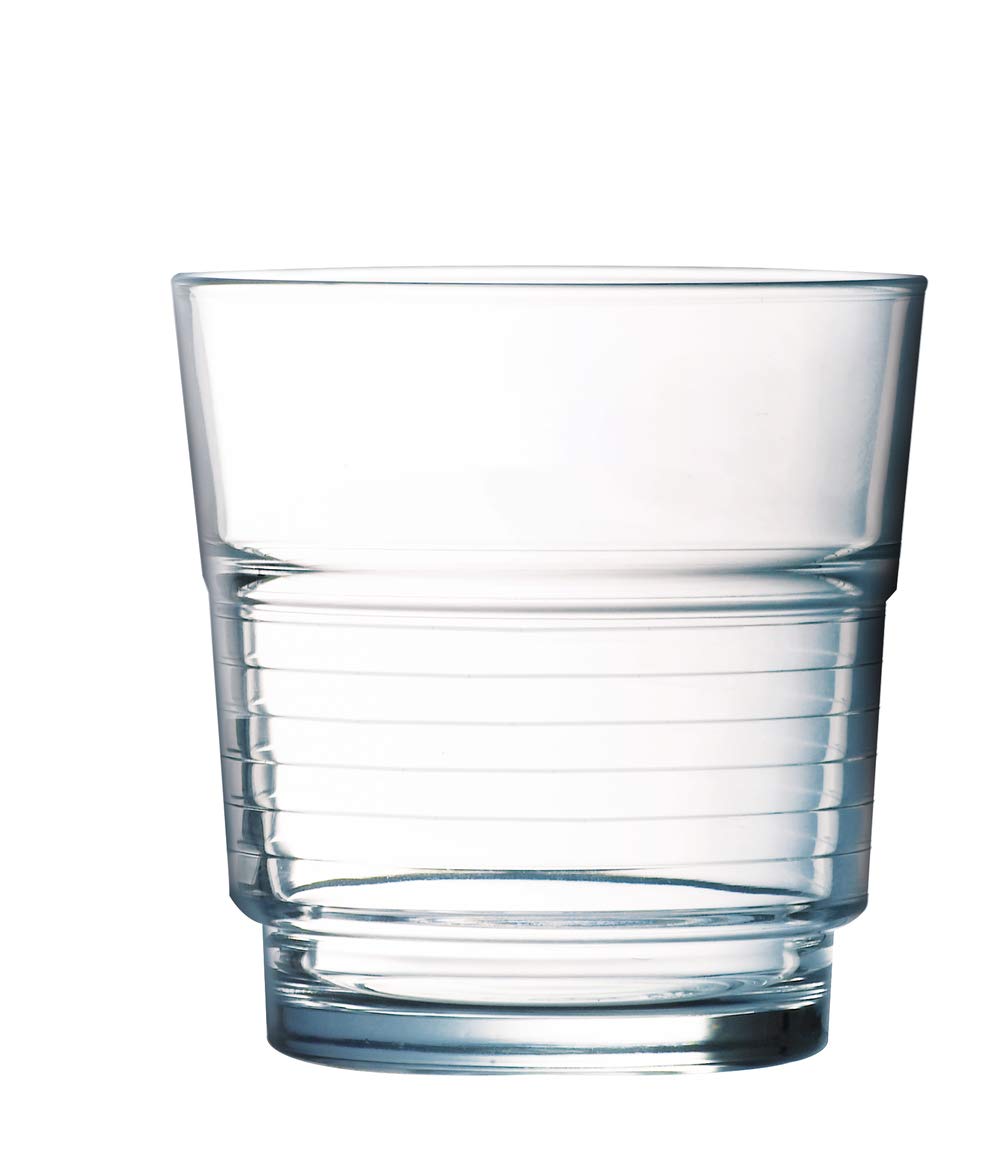 Arcoroc Spirale Old Fashioned Tumblers 8.8oz / 250ml - Pack of 6 | 25cl Glasses, Stacking Glasses, Tempered Glasses