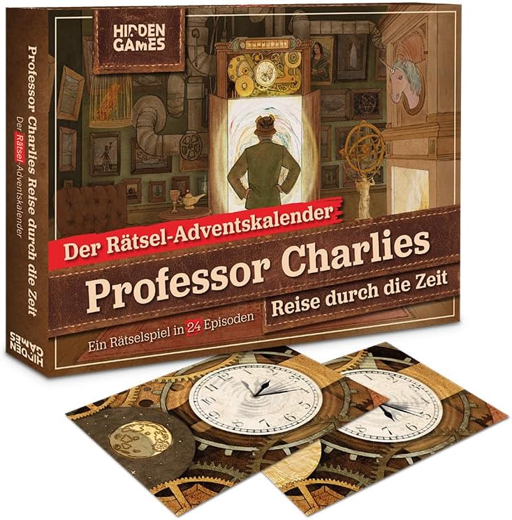 Hidden Games - Puzzle Advent Calendar - Professor Charlie \ 'S Journey Through Time - German - A Game in 24 Episodes - A Journey Through Time With many trial puzzles and trials as well as Special
