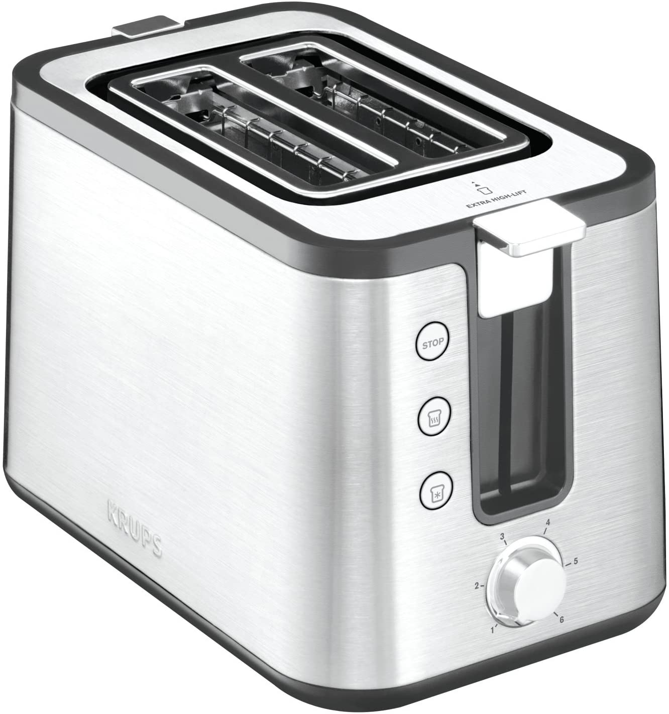Krups Control Line KH442D10 Premium Toaster with 6 Browning Levels 720 Watt Stainless Steel / Black