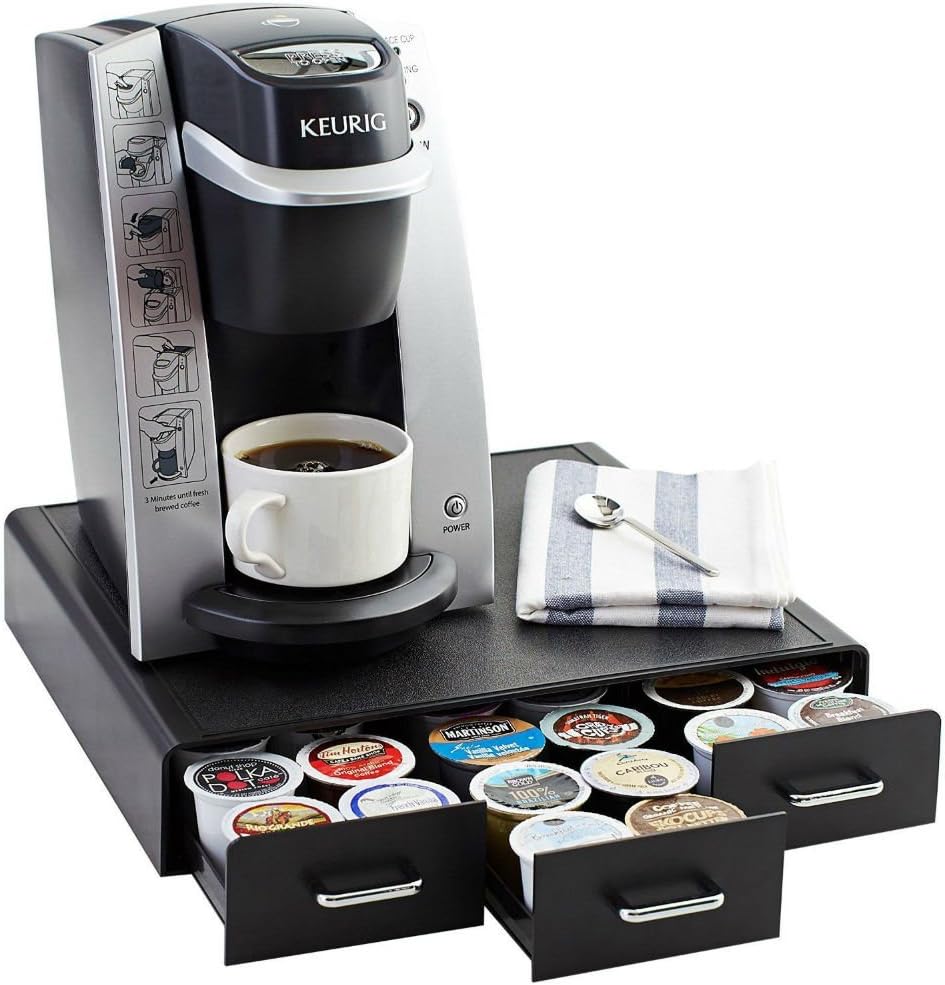 Amazon Basics Storage Drawers for 36 Coffee Capsules Black